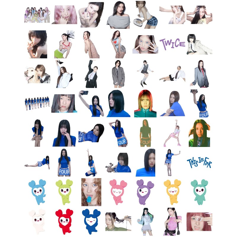 56PCS TWICE Cute  Anime Charac - đánh giá và giá Vinyl Figure Blank