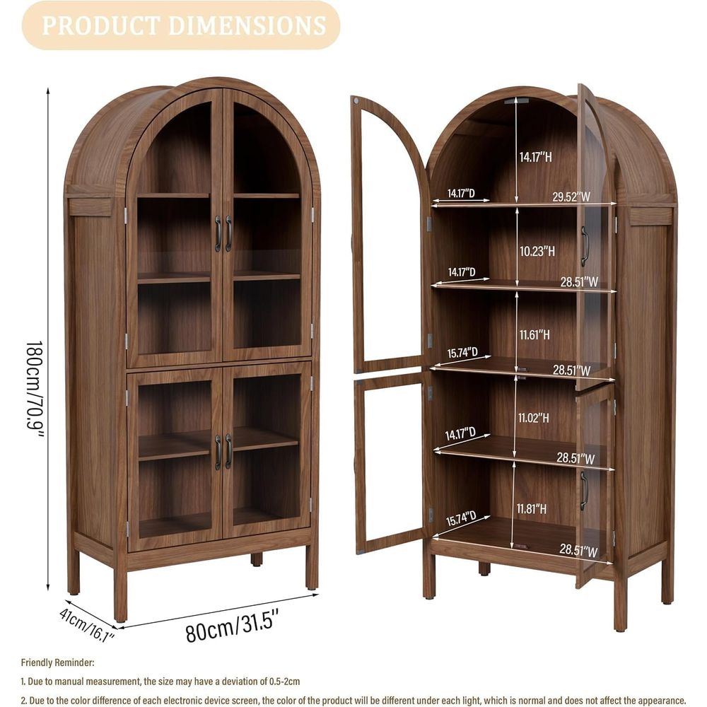 70.9 Tall Walnut Acrylic Glass - đánh giá và giá Display Case Acrylic