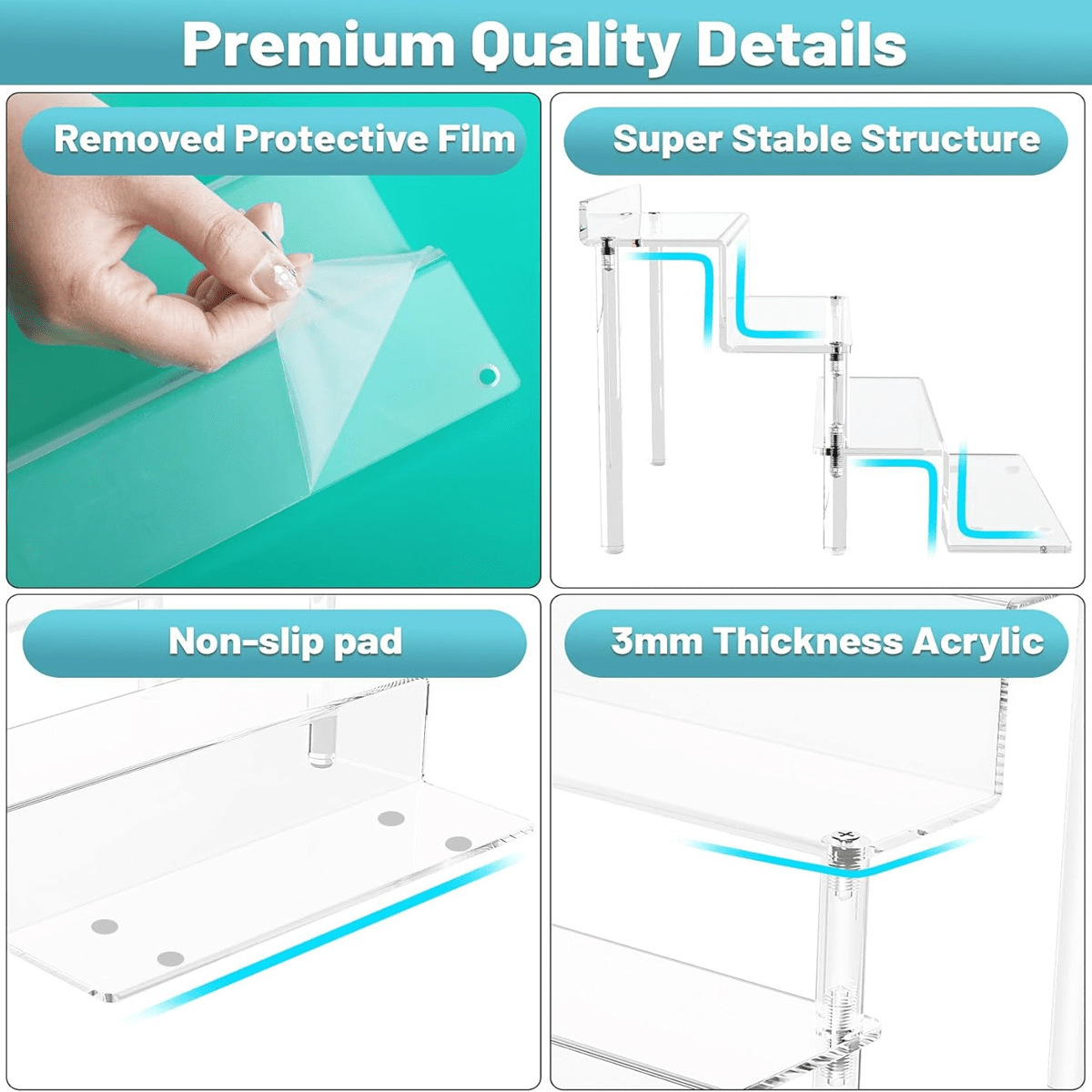 Acrylic Riser Display Stand,4  - đánh giá và giá Pop Display Shelf